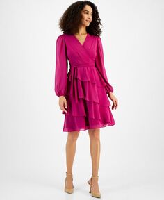 Женская многоуровневая посадка и усиление; Расклешенное платье Jessica Howard, розовый