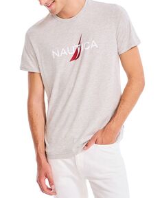 Мужская футболка с коротким рукавом и логотипом с круглым вырезом Nautica, серый