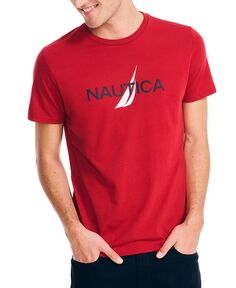 Мужская футболка с коротким рукавом и логотипом с круглым вырезом Nautica, красный