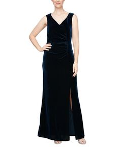 Женское бархатное платье со стразами SL Fashions, мультиколор