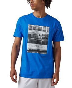 Мужская общегородская футболка стандартного кроя с фотографикой Reebok, синий