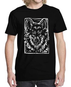 Мужская футболка с рисунком волка под дерево Beachwood, черный