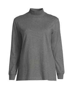 Женская футболка Super T с длинными рукавами Lands&apos; End, серый