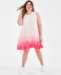 Плюс размер омбреé Платье-шлепанцы без рукавов Style &amp; Co, розовый