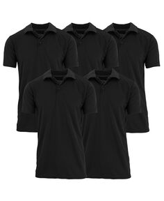 Мужская влагоотводящая рубашка-поло сухого кроя, 5 шт. Galaxy By Harvic, черный