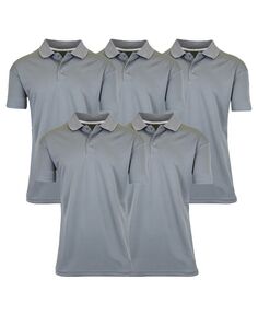 Мужская влагоотводящая рубашка-поло сухого кроя, 5 шт. Galaxy By Harvic, серый