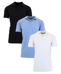 Мужская влагоотводящая рубашка-поло сухого кроя, 3 шт. Galaxy By Harvic, цвет Black, Light Blue and White