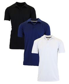 Мужская влагоотводящая рубашка-поло сухого кроя, 3 шт. Galaxy By Harvic, цвет Black, Navy and White