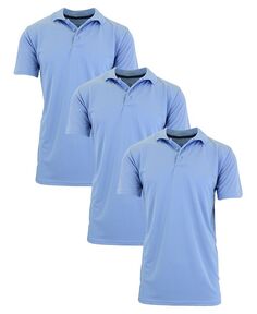 Мужская влагоотводящая рубашка-поло сухого кроя, 3 шт. Galaxy By Harvic, цвет Light Blue