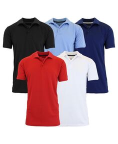 Мужская влагоотводящая рубашка-поло сухого кроя, 5 шт. Galaxy By Harvic, цвет Black, Light Blue, Navy, Red and White