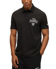 Коллекция мужских рубашек-поло BOSS by Hugo Boss x NFL, цвет Las Vegas Raiders - Black