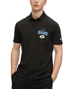 Коллекция мужских рубашек-поло BOSS by Hugo Boss x NFL, цвет Los Angeles Rams - Black