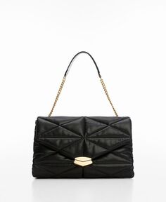 Женская стеганая сумка с ручкой-цепочкой MANGO, цвет Black