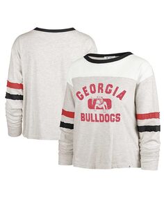 Женская овсяная футболка с длинными рукавами Georgia Bulldogs Vault All Class Lena &apos;47 Brand, тан/бежевый