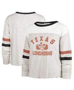 Женская овсяная футболка с длинными рукавами Texas Longhorns Vault All Class Lena &apos;47 Brand, тан/бежевый