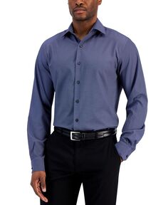 Мужская классическая рубашка приталенного кроя, эластичная в четырех направлениях, с геопринтом Alfani, синий