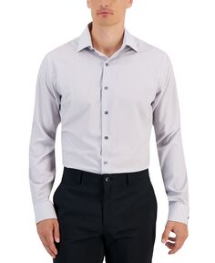 Мужская классическая рубашка приталенного кроя, эластичная в четырех направлениях, с геопринтом Alfani, серый