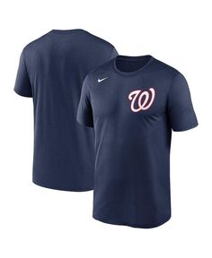 Мужская темно-синяя футболка Washington Nationals New Legend с надписью Nike, синий