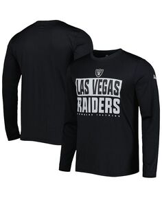 Мужская черная футболка с длинным рукавом Las Vegas Raiders Joint Authentic Offsides New Era, черный
