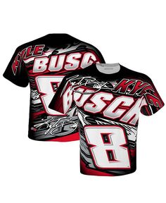 Мужская черная сублимированная футболка с принтом Kyle Busch High Bank Total Richard Childress Racing Team Collection, черный
