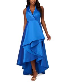 Женское платье-смокинг с высоким и низким вырезом из микадо Adrianna Papell, цвет Ultra Blue