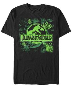 Мужская футболка с короткими рукавами и логотипом Jurassic World Fern Leaf Fifth Sun, черный