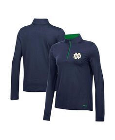 Женская темно-синяя футболка с молнией без четверти Notre Dame Fighting Irish Gameday Knockout Under Armour, синий