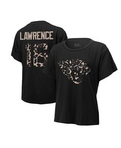 Женская футболка Trevor Lawrence Black Jacksonville Jaguars Leopard с именем и номером игрока Tri-Blend Majestic, черный