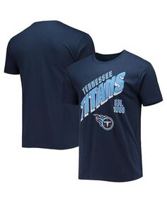 Мужская темно-синяя футболка Tennessee Titans с наклоном Junk Food, синий