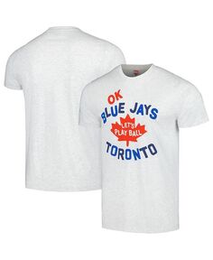 Мужская серая футболка Toronto Blue Jays Doddle Collection Let&apos;s Play Ball Tri-Blend Homage, серый