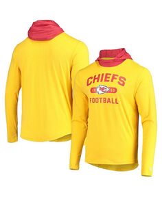 Мужская золотисто-красная футболка с длинным рукавом и худи Kansas City Chiefs Active Block New Era, золото