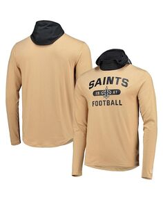 Мужская золотисто-черная футболка с длинным рукавом и худи New Orleans Saints Active Block New Era, золото