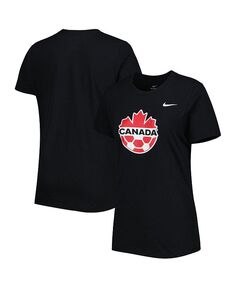 Женская черная футболка Canada Soccer Club с гербом Nike, черный