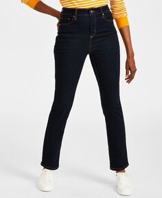 Женские джинсы прямого кроя с высокой посадкой, стандартной, короткой и длинной длины Style &amp; Co, цвет Indigo Rinse