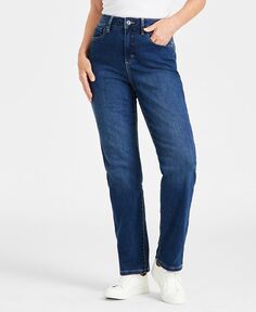 Женские джинсы прямого кроя с высокой посадкой, стандартной, короткой и длинной длины Style &amp; Co, цвет Moddy Blue