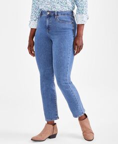Женские джинсы прямого кроя с высокой посадкой, стандартной, короткой и длинной длины Style &amp; Co, цвет Render