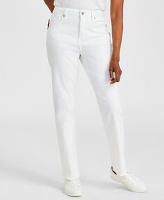 Женские джинсы прямого кроя с высокой посадкой, стандартной, короткой и длинной длины Style &amp; Co, белый
