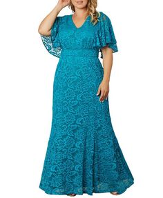 Женское кружевное вечернее платье больших размеров «Герцогиня» Kiyonna, зеленый