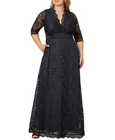 Женское кружевное вечернее платье больших размеров Maria Kiyonna, черный