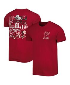 Мужская малиновая футболка с надписью «Oklahomaooners» в винтажном стиле «Через годы» Two-Hit Image One, красный