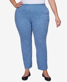 Плюс размер Comfort Zone Комфортный крой Трикотажные короткие брюки Alfred Dunner, синий