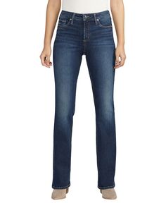 Женские джинсы неограниченного кроя со средней посадкой Bootcut Silver Jeans Co., синий