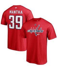 Мужская красная футболка Anthony Mantha Washington Capitals с аутентичным именем и номером Stack Fanatics, красный