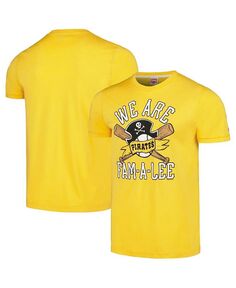 Мужская золотая футболка Tri-Blend Pittsburgh Pirates We Are Fam-A-Lee Homage, золото