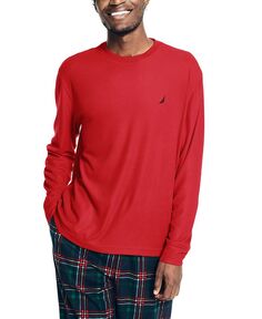 Мужская футболка для сна с вафельным рисунком и длинными рукавами Nautica, цвет Bright Red