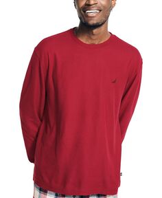 Мужская футболка для сна с вафельным рисунком и длинными рукавами Nautica, цвет Rio Red