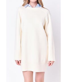 Женское трикотажное мини-платье English Factory, цвет Cream