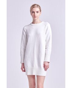 Женское трикотажное мини-платье English Factory, цвет Off white