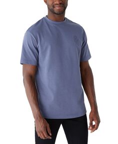 Мужская футболка свободного покроя с короткими рукавами и круглым вырезом с вышивкой Frank And Oak, синий