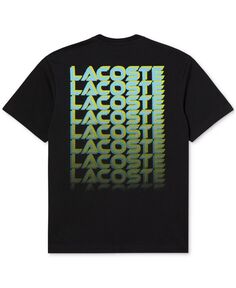 Мужская футболка свободного кроя с графическим логотипом и логотипом Lacoste, черный